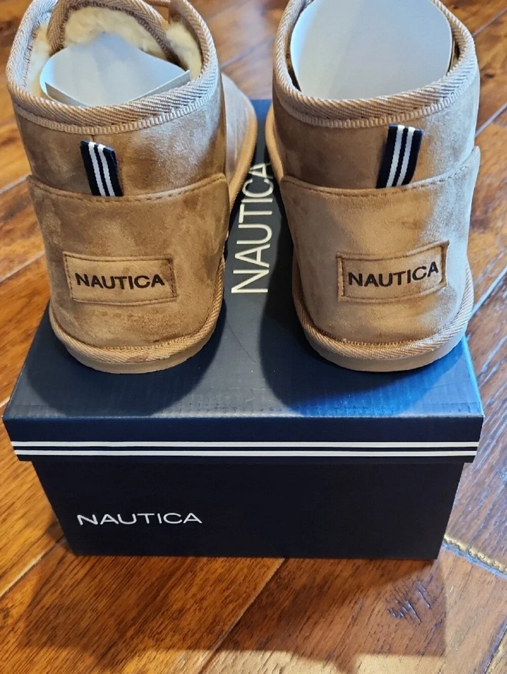 Nautica Men’s Winter Ankle Boot/Slipper – Sherpa Lined Lace Up  for Cold Weather